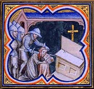 Gravure "moord op Karel de Goede"