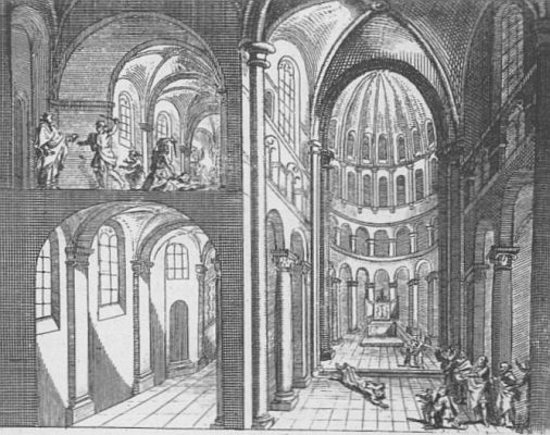 Moord van Karel de Goede in de Sint Donaaskerk Brugge op 2 maart 1127 door Bosschaert, lid van de Erembalden