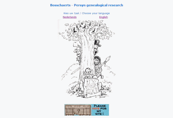 2003 2nd version of Bosschaerts Persyn Genealogical Research website - also in HTML, frame version. Already about 24.000 persons and lot of background information.